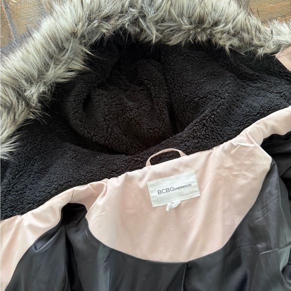 BCBG generation faux fur hooded Light Pink Puffer Coat - Picture 9 of 9